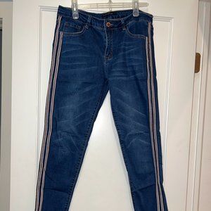 Denim Couture Jean with Red & White Stripes Size 11